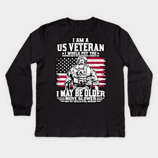 I am a us veteran - i would put the uniform back on if america needed me Kids Long Sleeve T-Shirt